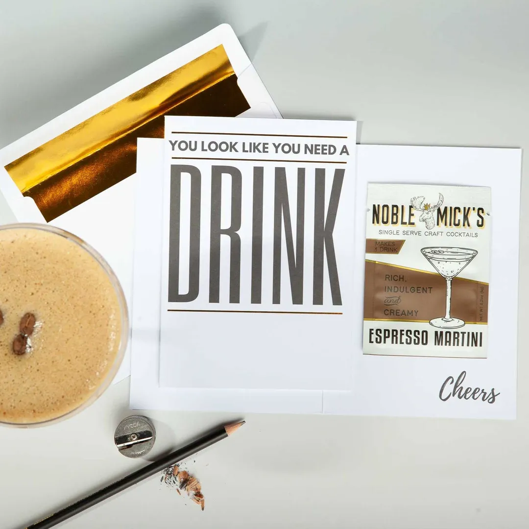 Cocktail and Cards / Pre-Pack of 12 Need a Drink Card