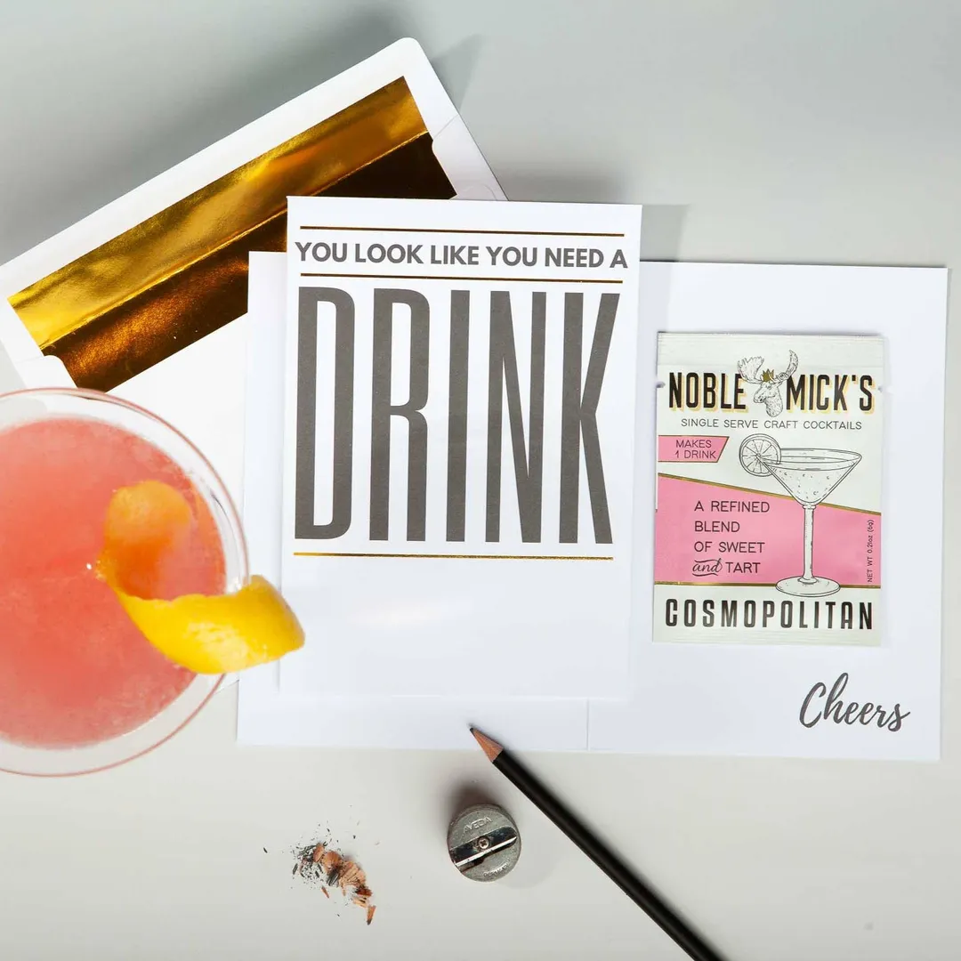 Cocktail and Cards / Pre-Pack of 12 Need a Drink Card