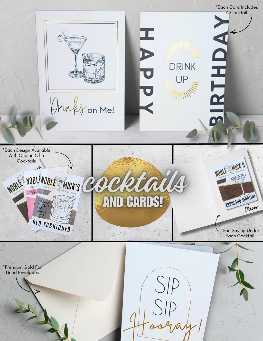 Cocktail and Cards / Pre-Pack of 12 Need a Drink Card