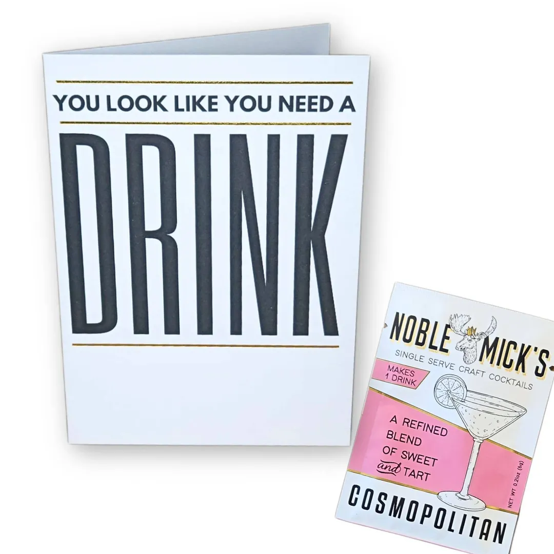Cocktail and Cards / Pre-Pack of 12 Need a Drink Card