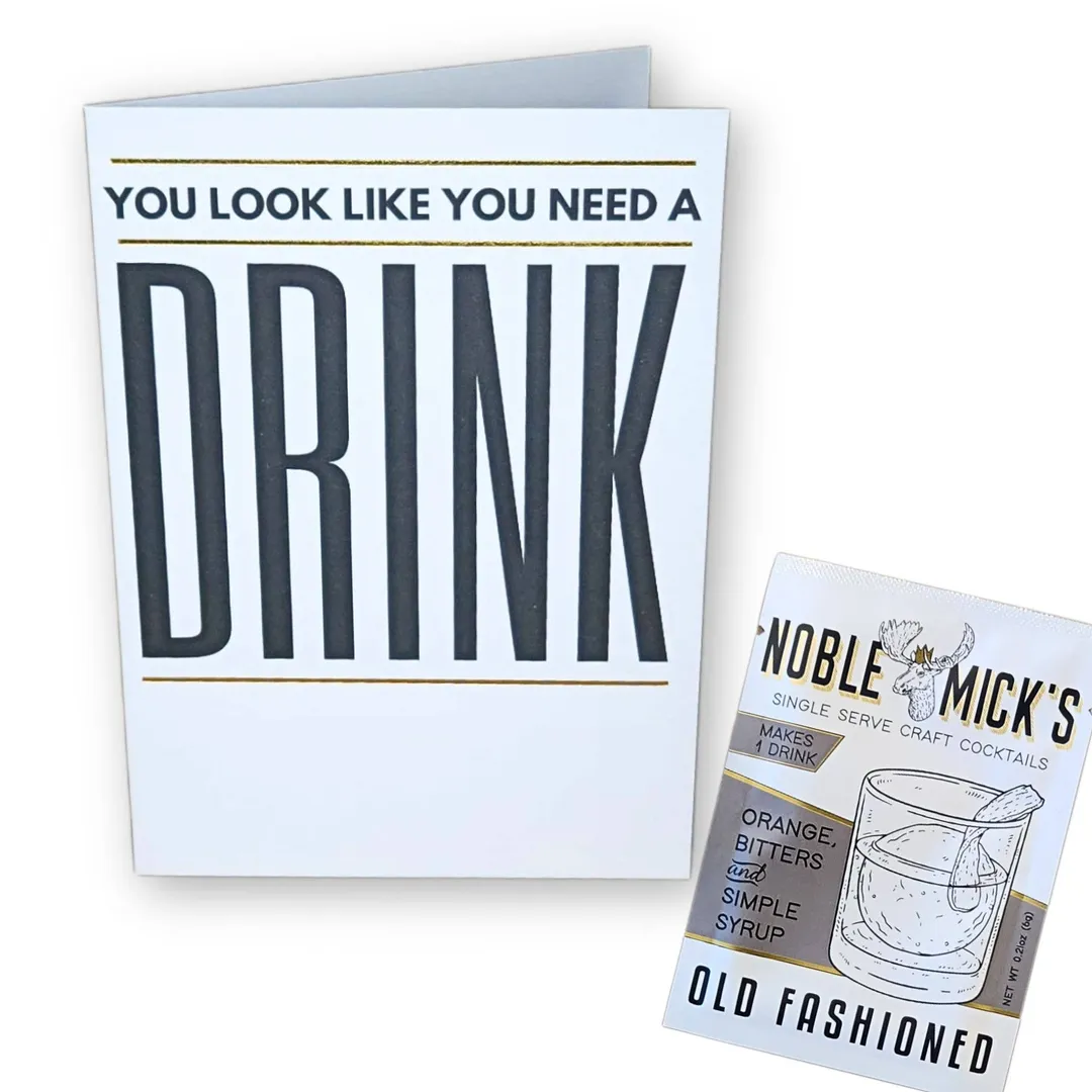 Cocktail and Cards / Pre-Pack of 12 Need a Drink Card