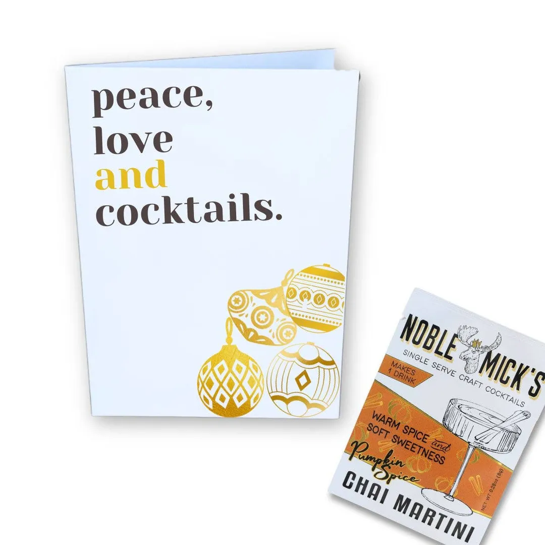 Cocktail and Cards /Pre-Pack of 12 Peace Love and Cocktails