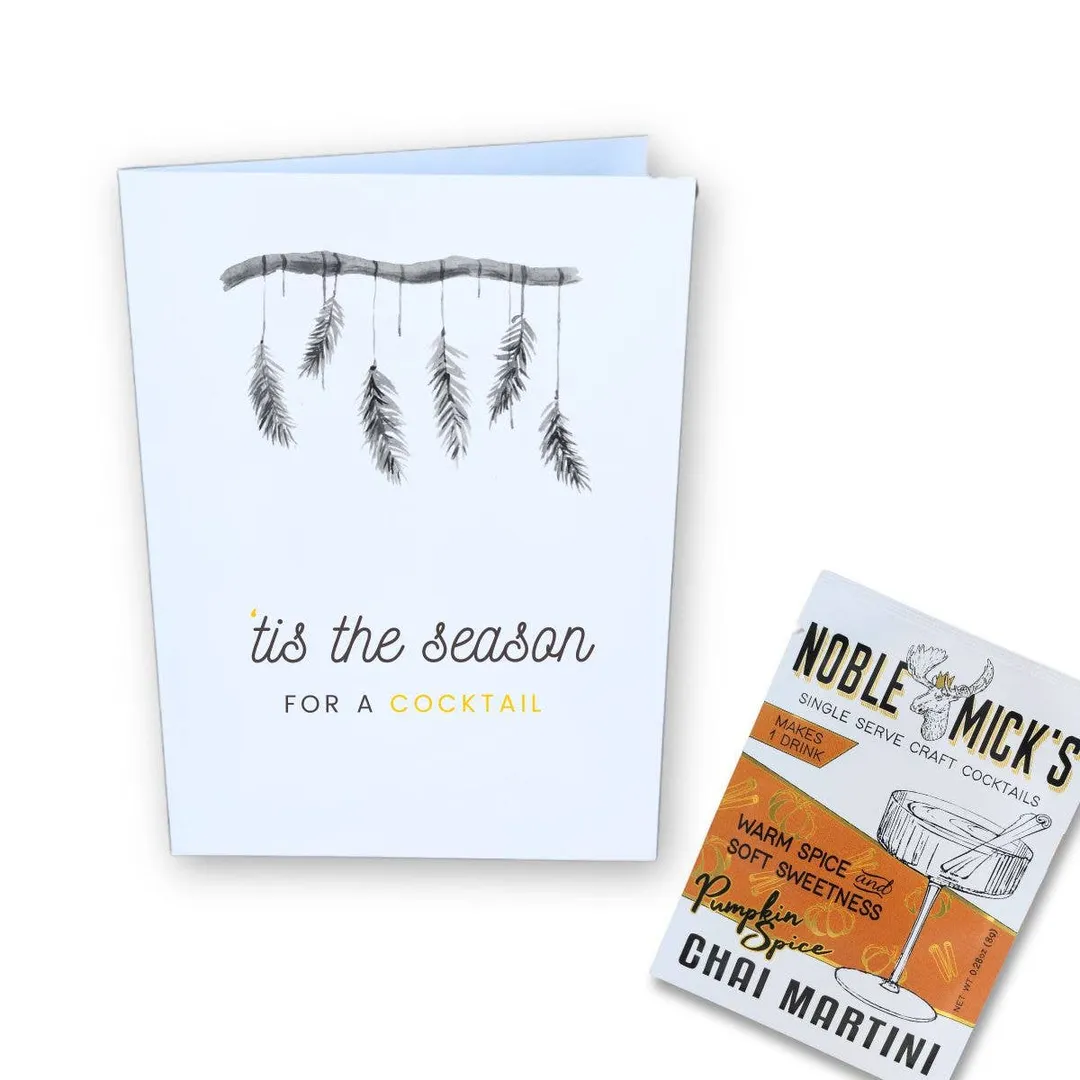 Cocktail and Cards /Pre-Pack of 12 Tis' The Season Card