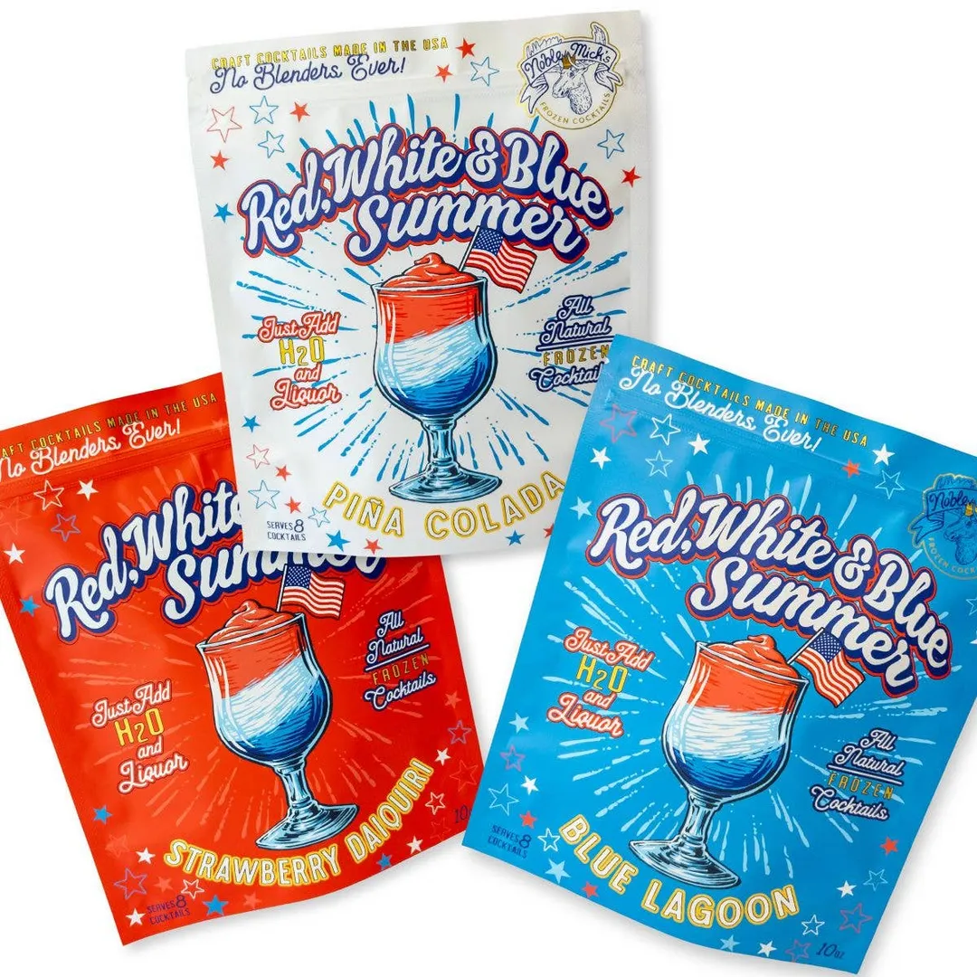 Red, White & Blue Summer Pina Colada Frozen Cocktail