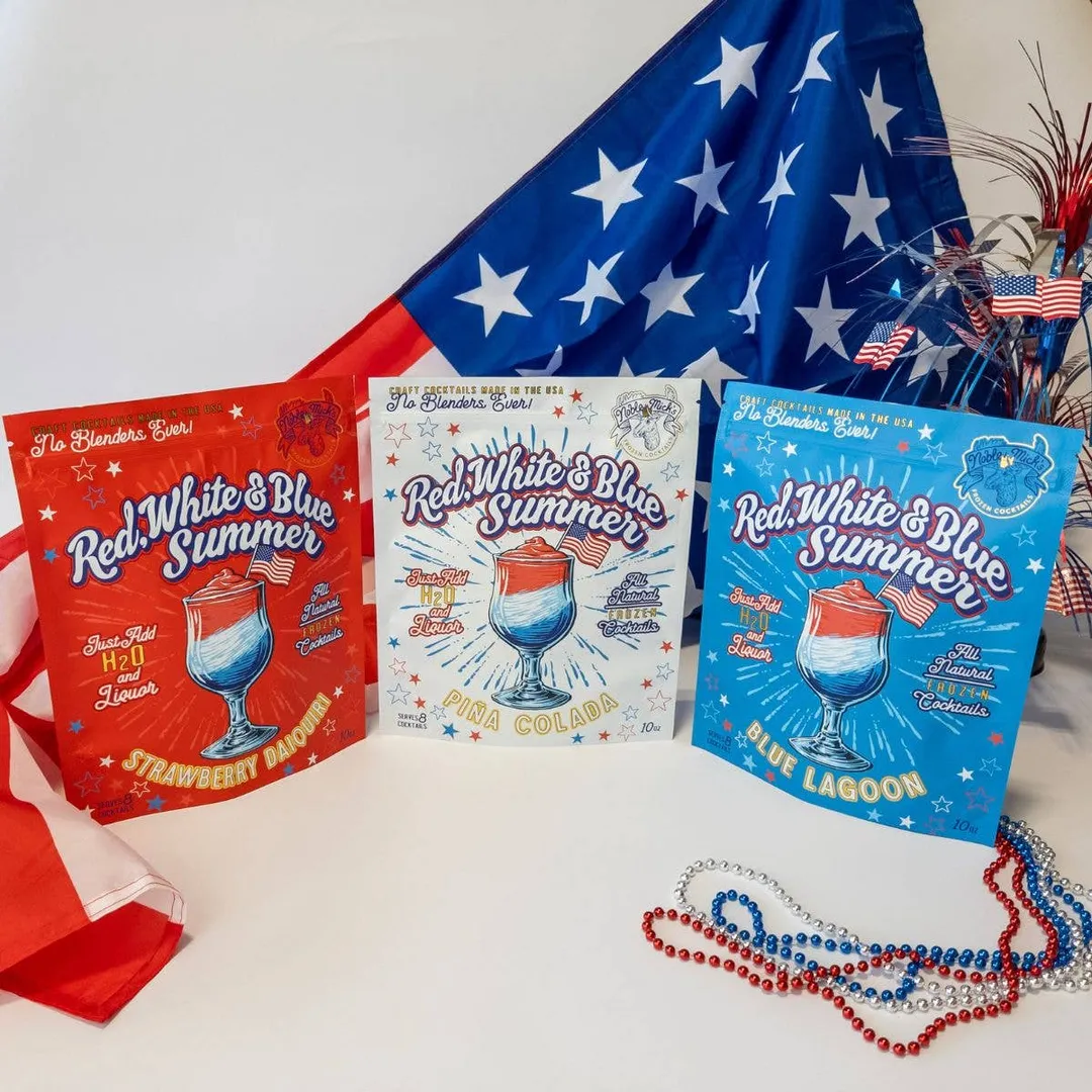 Red, White & Blue Summer Pina Colada Frozen Cocktail