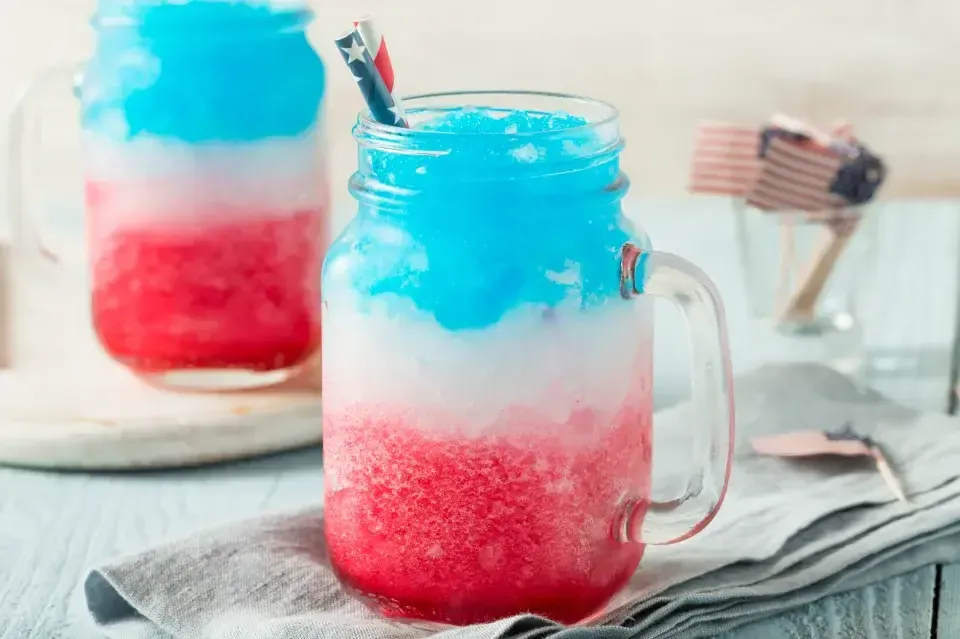 Red, White & Blue Summer Pina Colada Frozen Cocktail