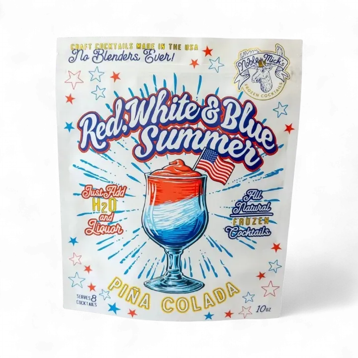 Red, White & Blue Summer Pina Colada Frozen Cocktail