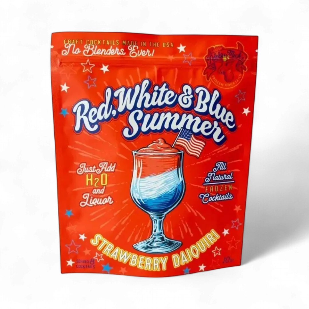 Red, White & Blue Summer Strawberry Daiquiri Frozen Cocktail