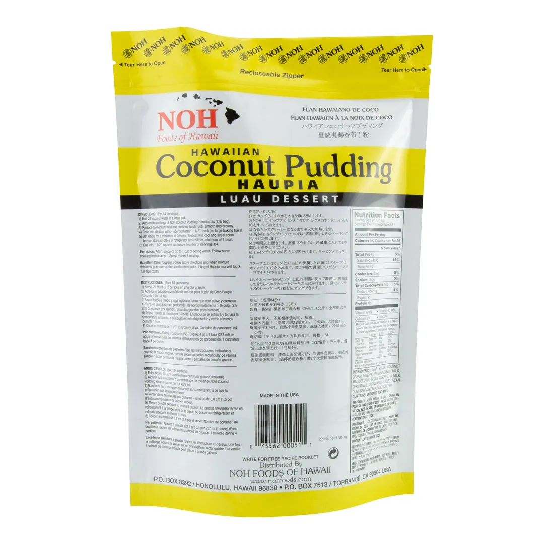 Hawaiian Coconut Pudding (Haupia) Mix