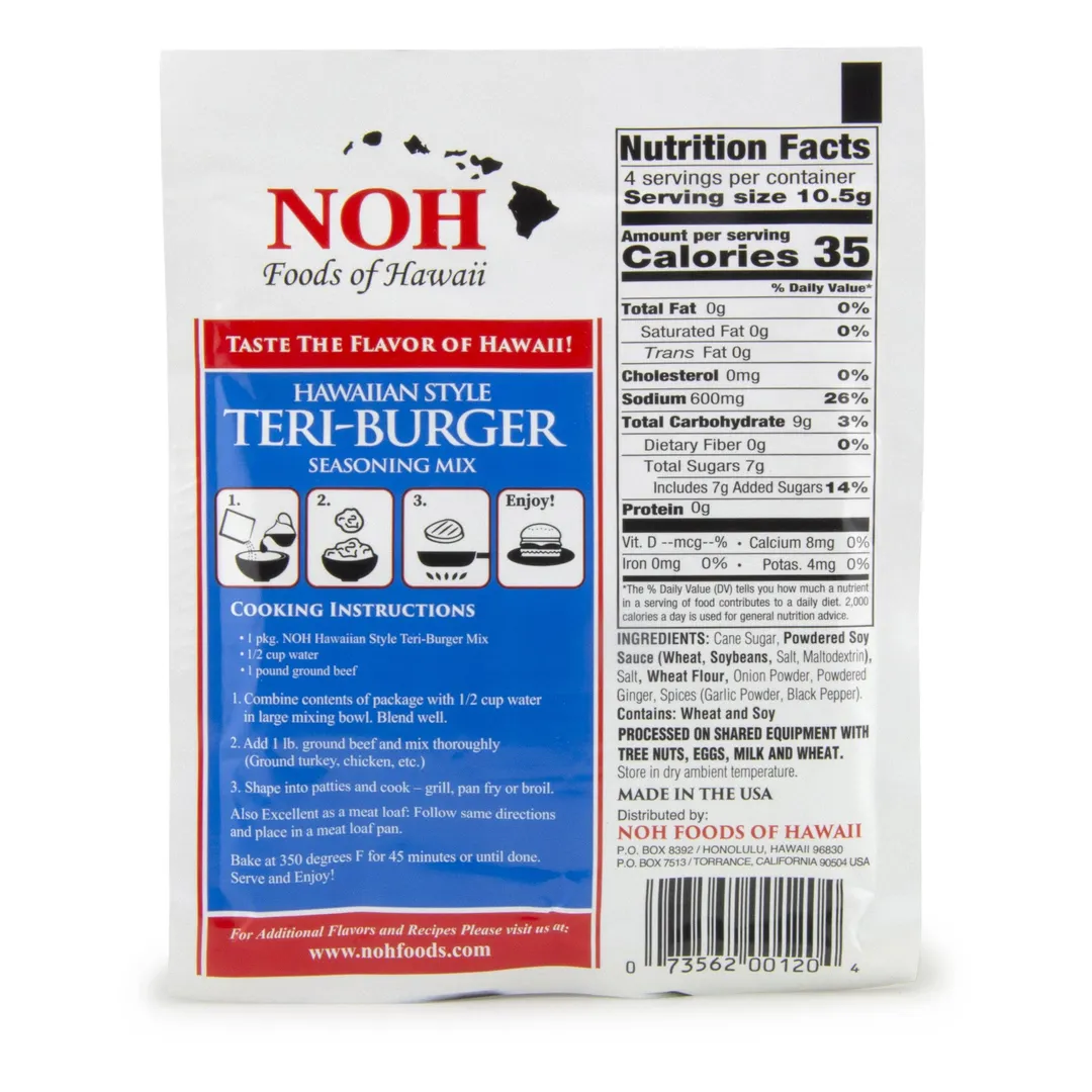 Hawaiian Style Teri-Burger Seasoning Mix