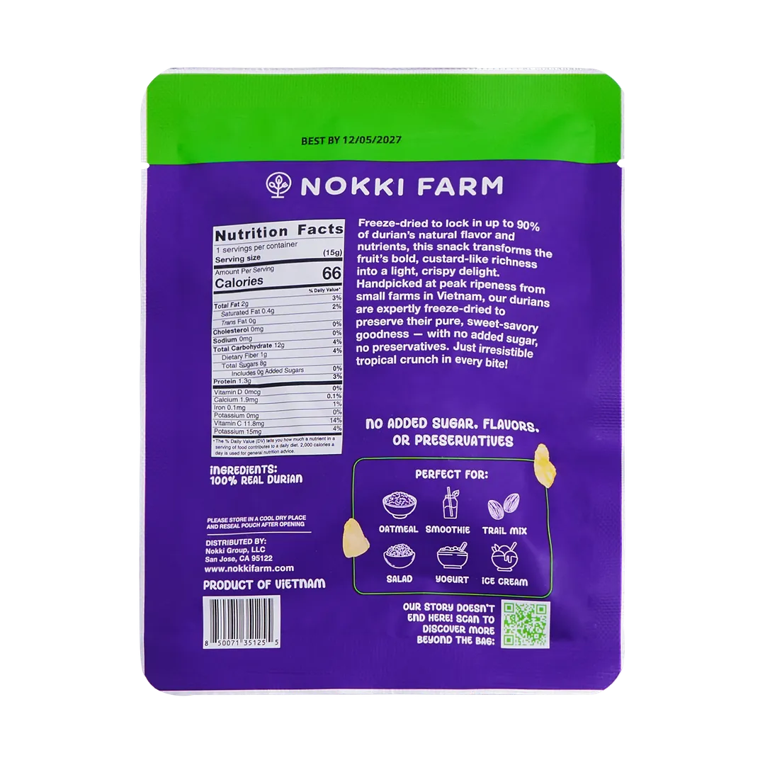 Small Freeze Dried Durian (15g)