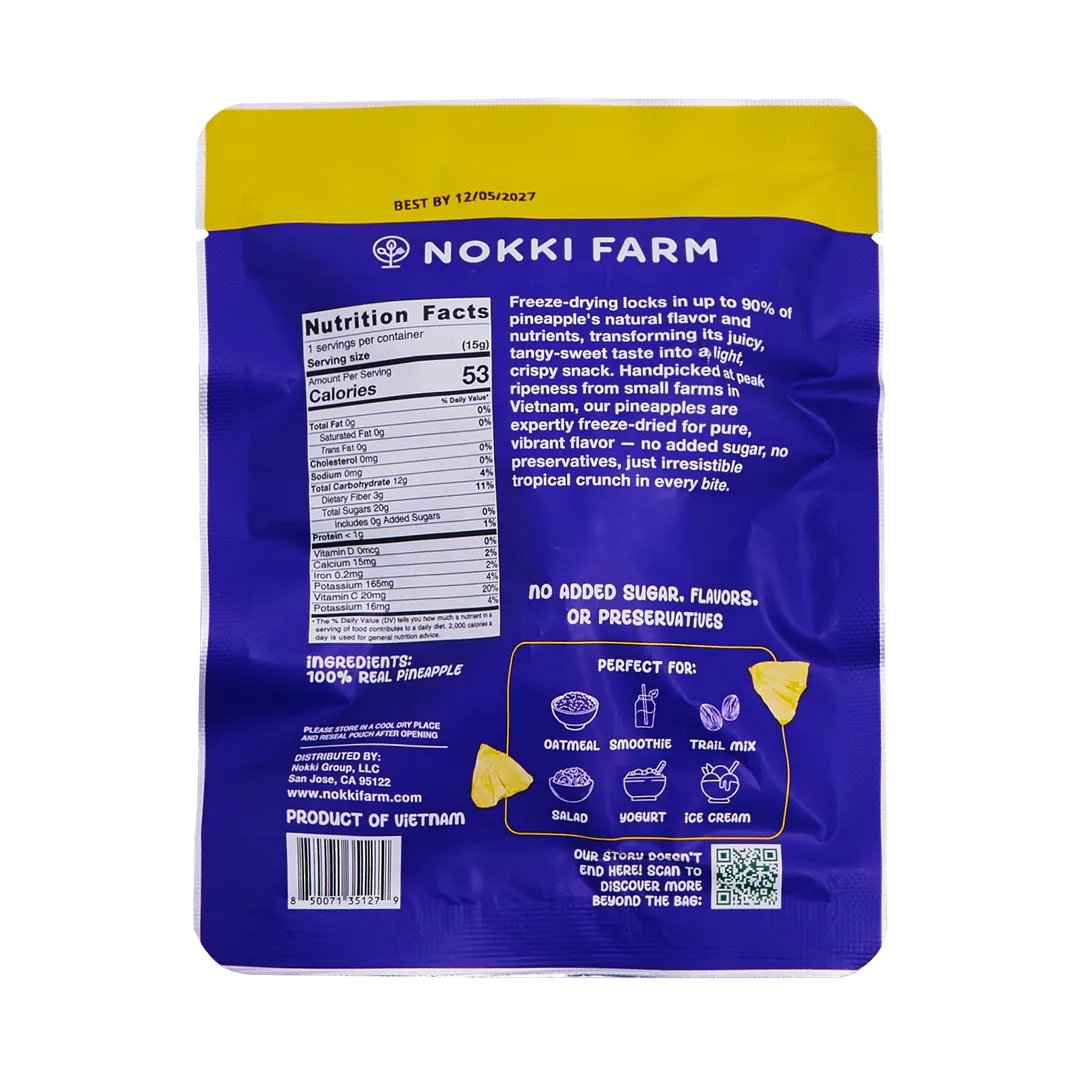 Small Freeze Dried Pineapple (15g)