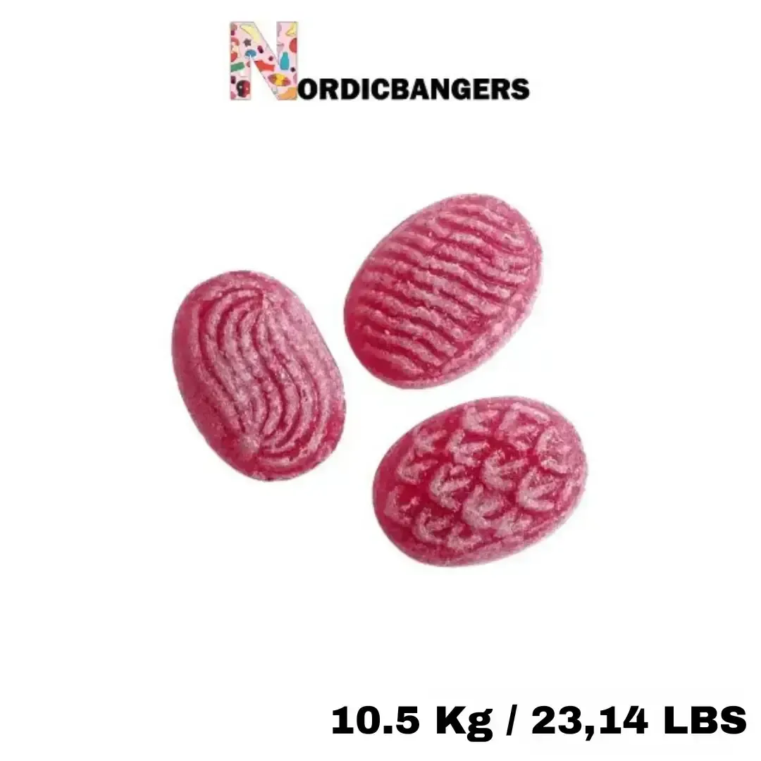 Swedish Candy - Grahn's Hallonfilurer / Rasberry Caramels variant