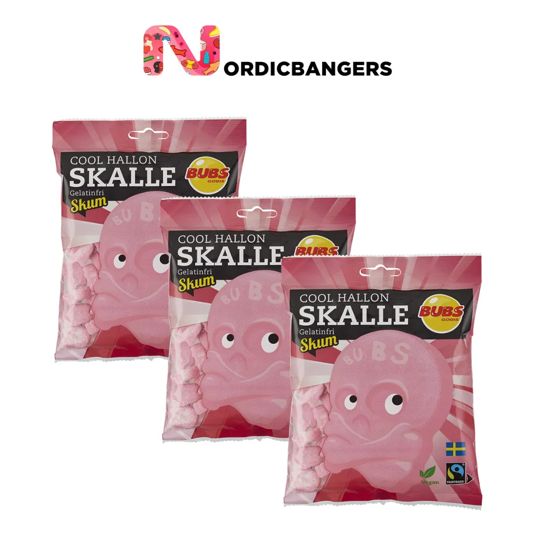 Swedish Candy - Bubs Cool Raspberry Skull Foam 175g Bag
