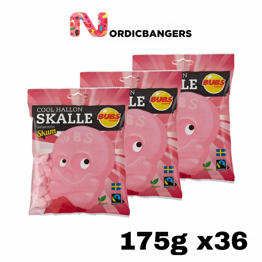 Swedish Candy - Bubs Cool Raspberry Skull Foam 175g Bag variant