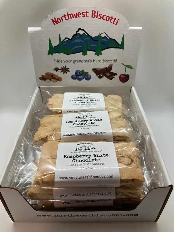 Raspberry White Chocolate Biscotti