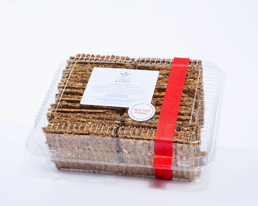 Bulk 2.5lb Sea Salt Flakes Knekkebrød • Awarding Winning Crispbread • Wholesome Goodness