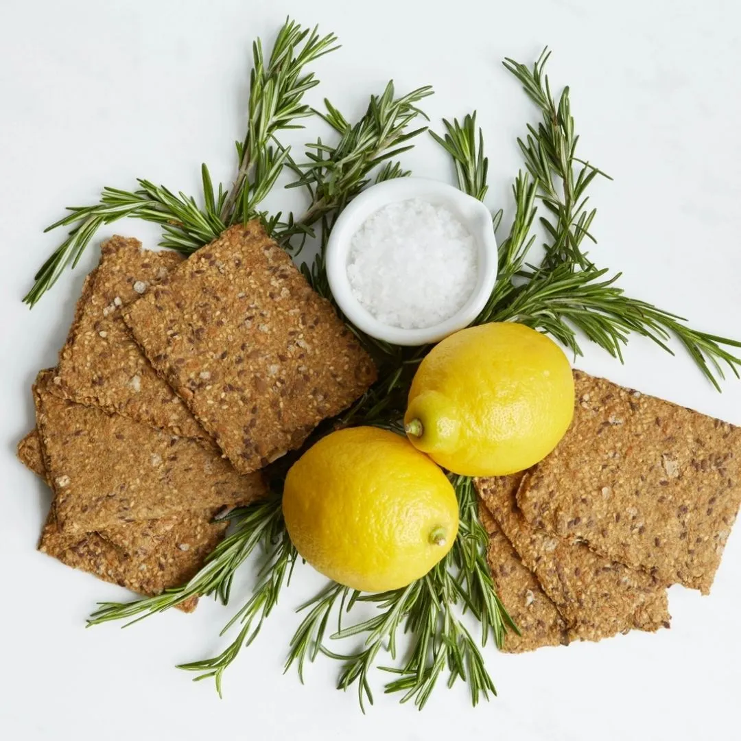 Rosemary & Lemon Knekkebrød • Nordic Crispbread • Herbal Vegan Cracker