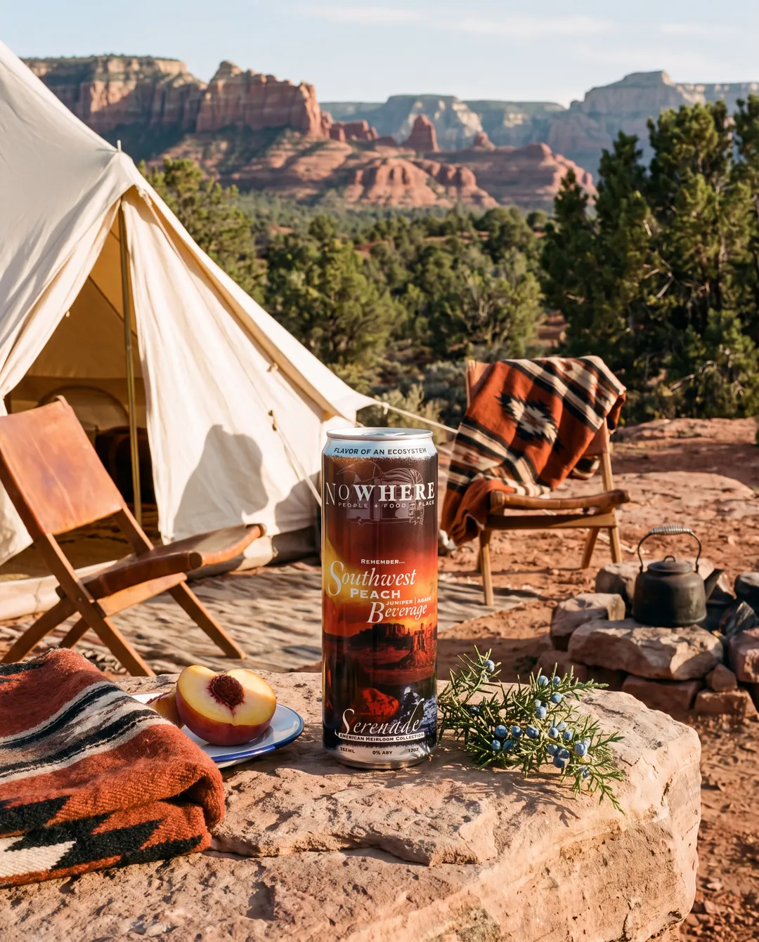 Southwest Peach, Juniper, and Agave Heirloom Beverage