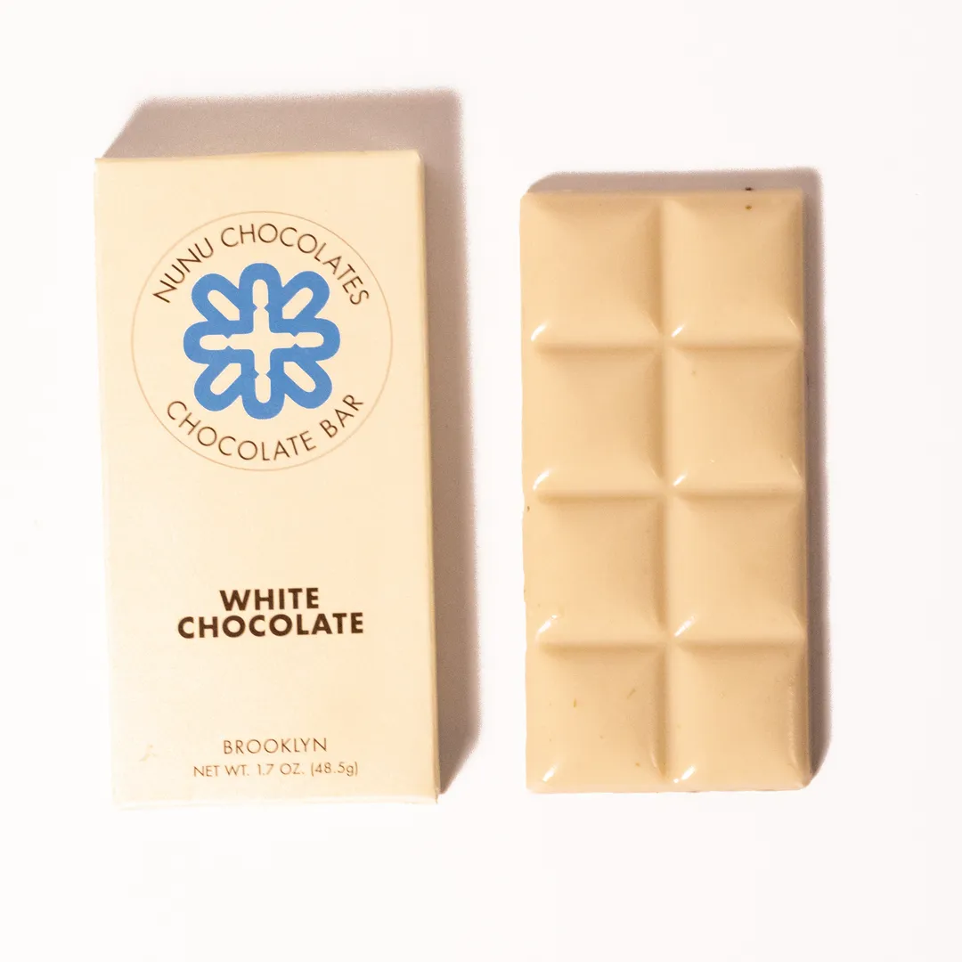Nunu Chocolate Solid White Chocolate Bar - Gluten Free