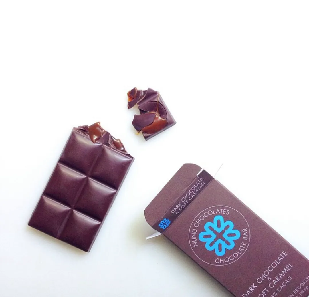 Nunu Chocolates Soft Caramel Dark Chocolate Bar  gluten free