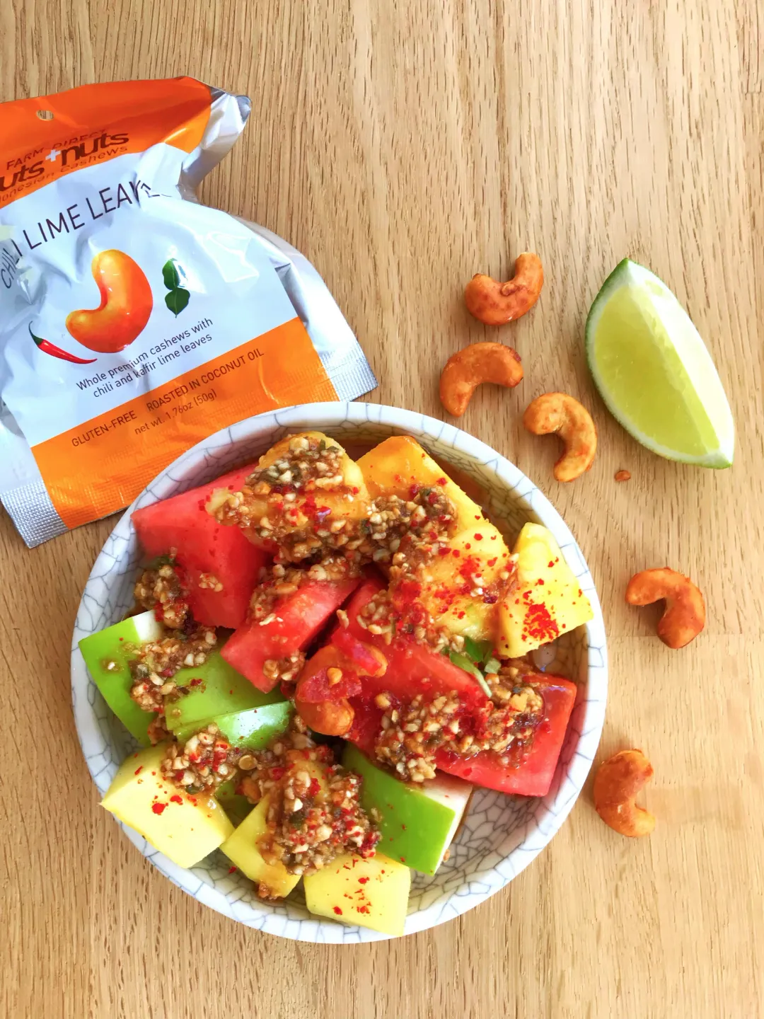 Chili Lime Indonesian Roasted Cashews Snack Pack 1.76 Oz