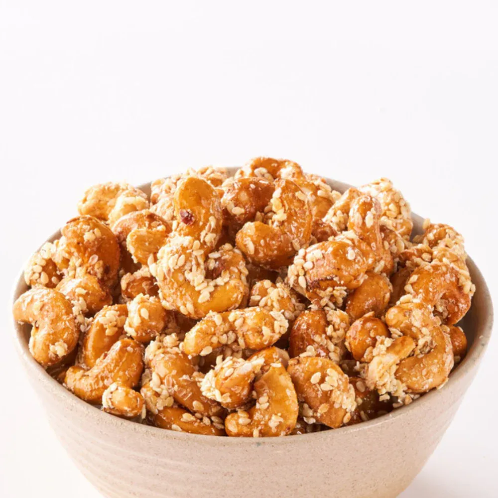 Honey Sesame Indonesian Roasted Cashews 4 Oz