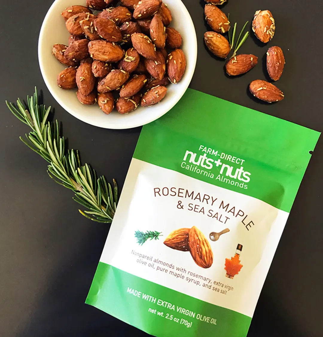 Rosemary Maple Sea Salt Roasted California Almonds 2.5 Oz