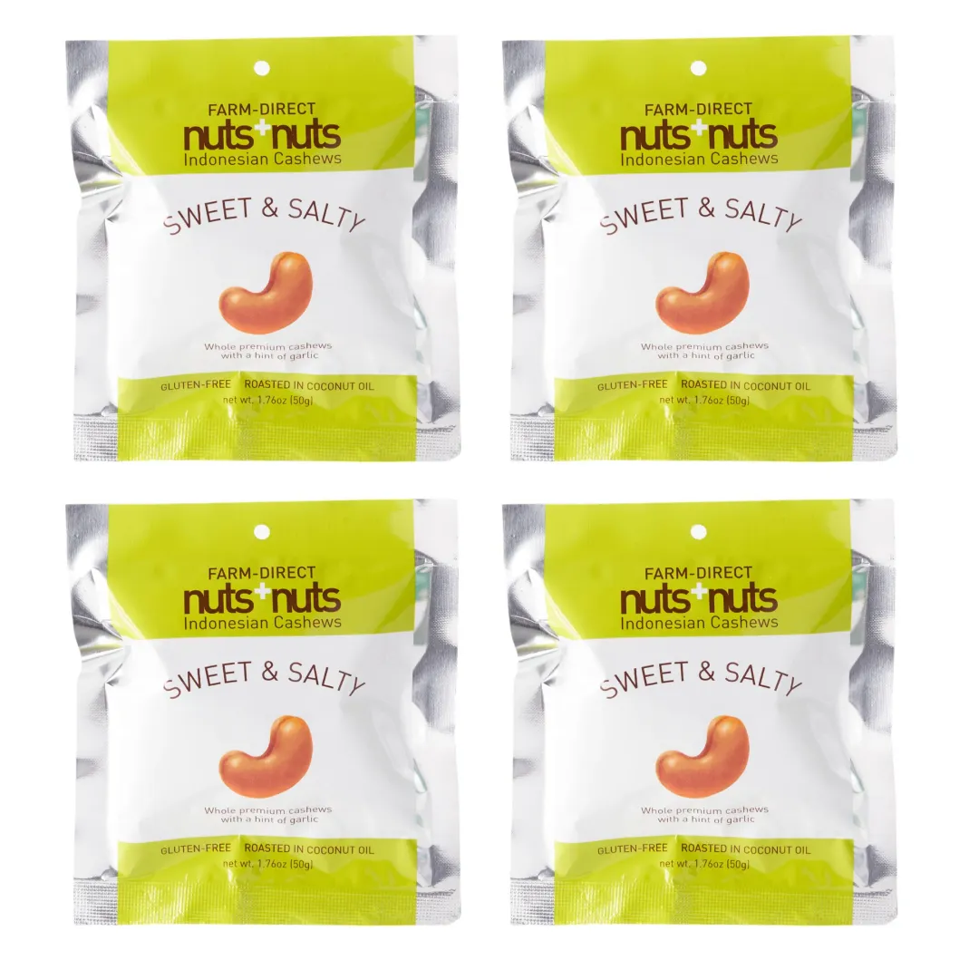 Sweet & Salty Indonesian Roasted Cashews Snack Pack 1.76 oz