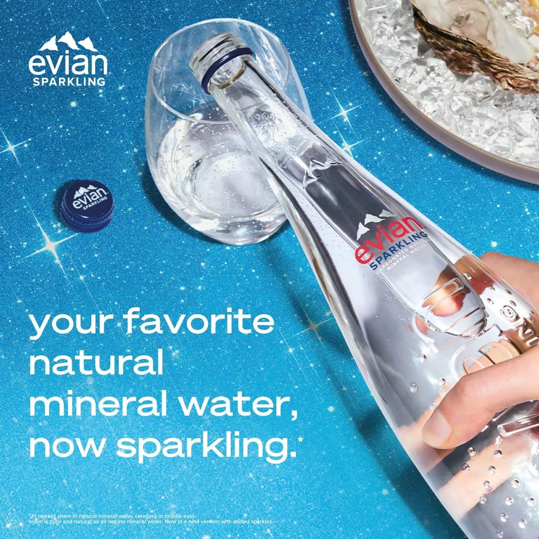 Evian Natural Sparkling Water, 330ml