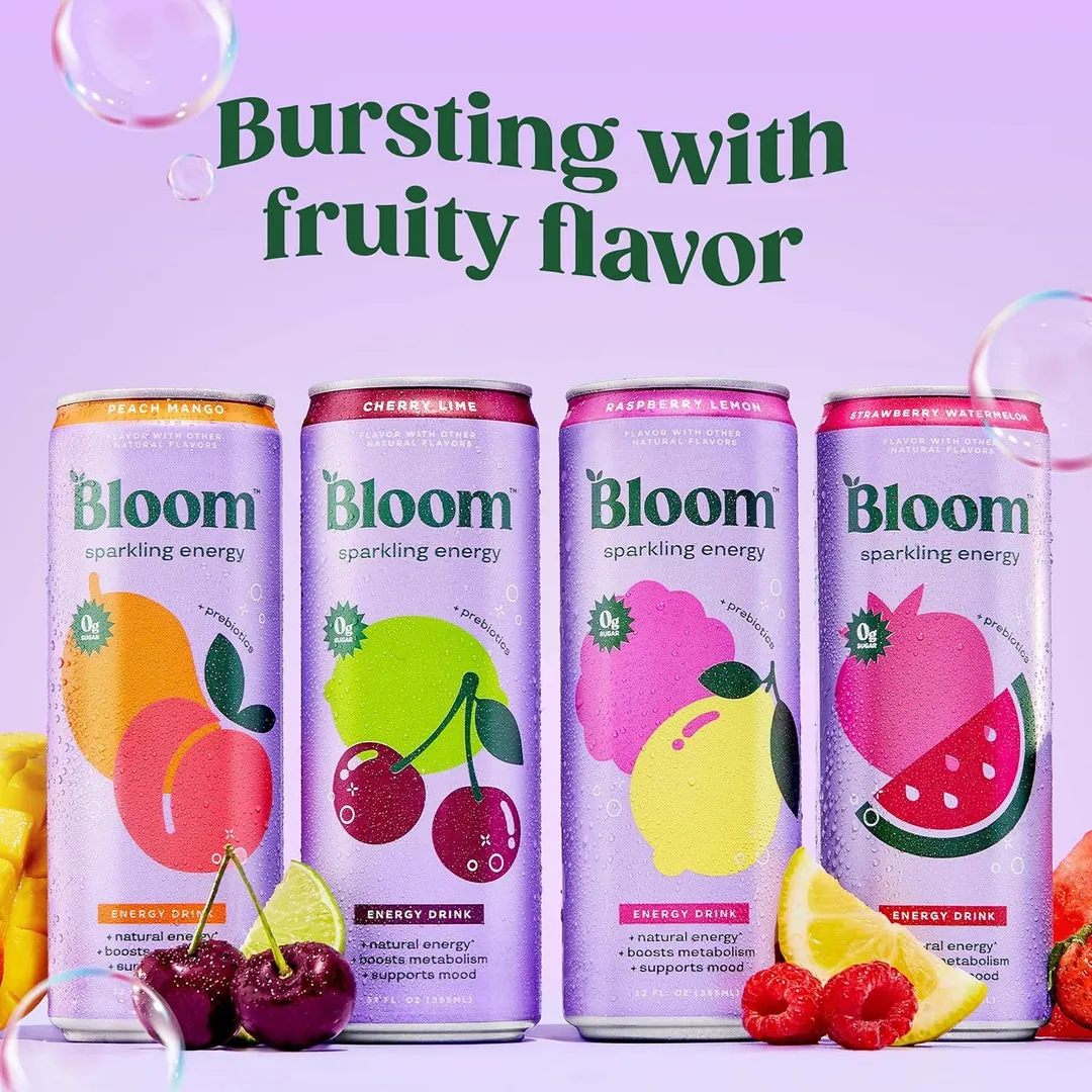 Bloom Sparkling Energy Drink, 12oz