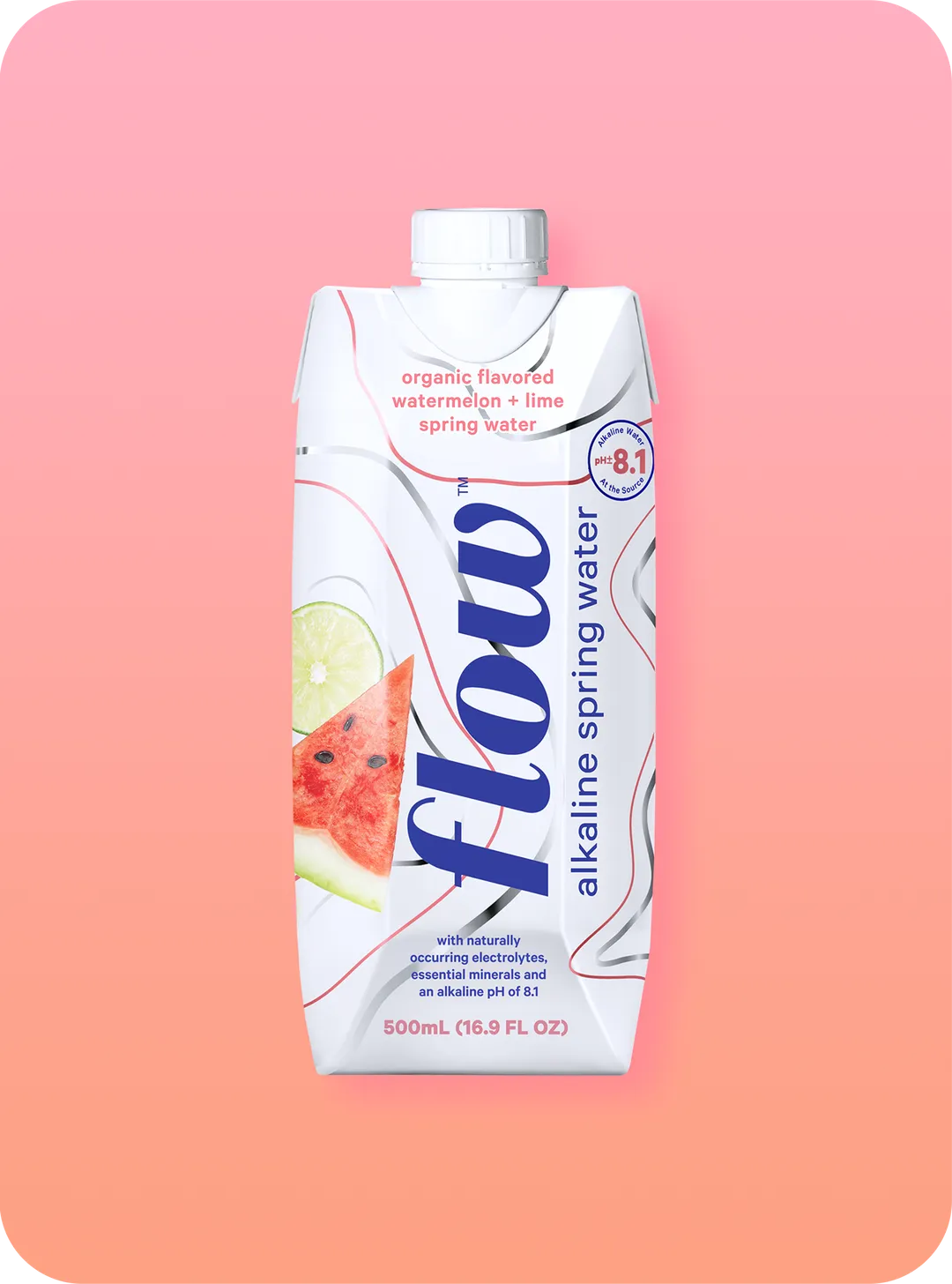 Flow Alkaline Flavored Spring Water, 16.9oz