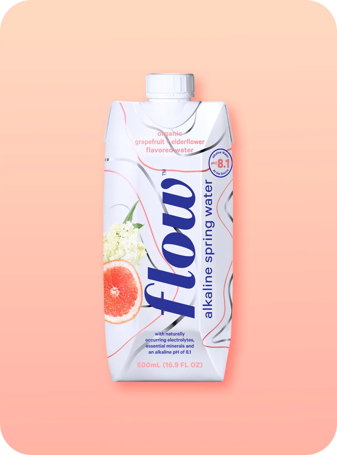 Flow Alkaline Flavored Spring Water, 16.9oz