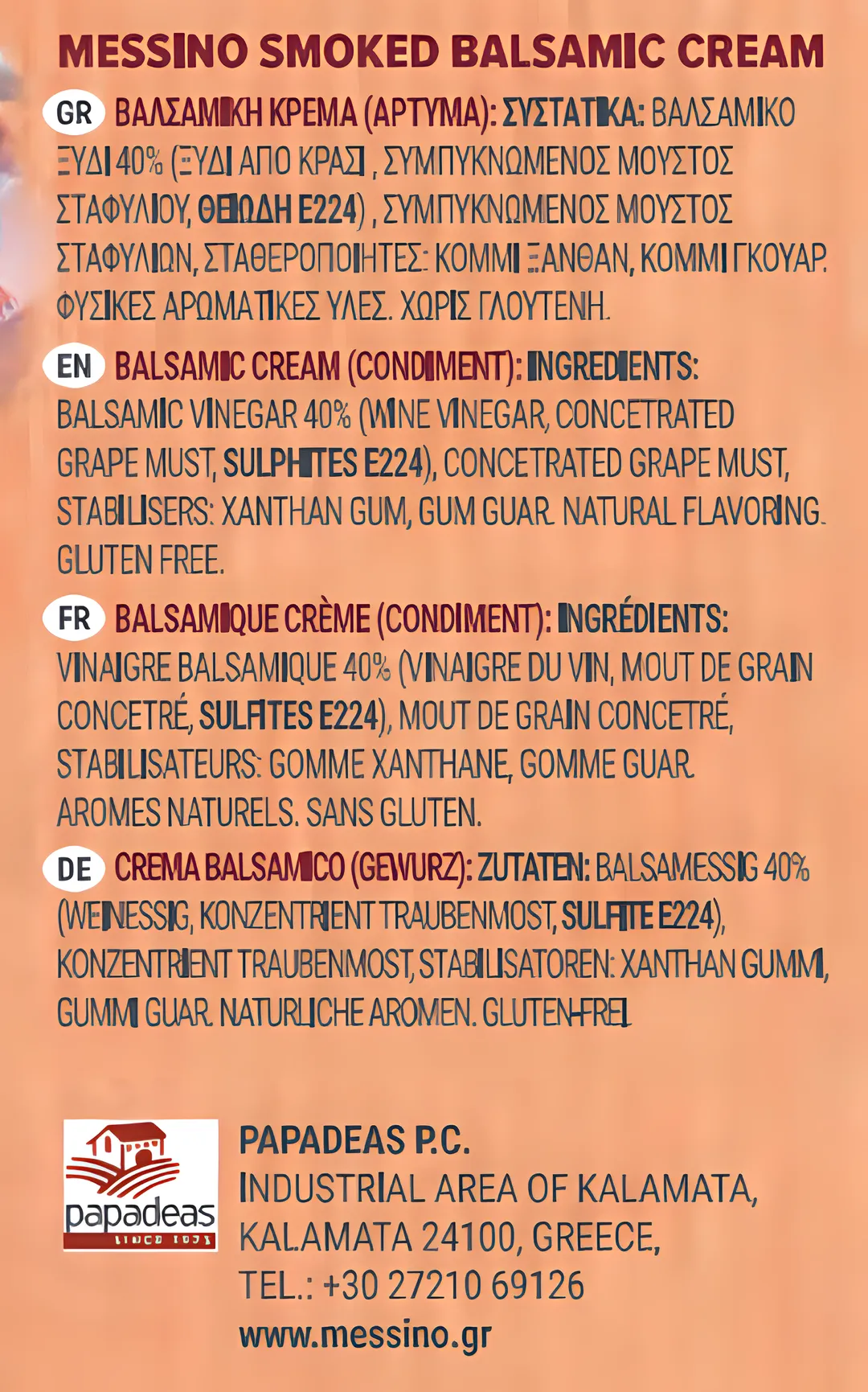 Messino Smoked Balsamic Glaze, 250 ml