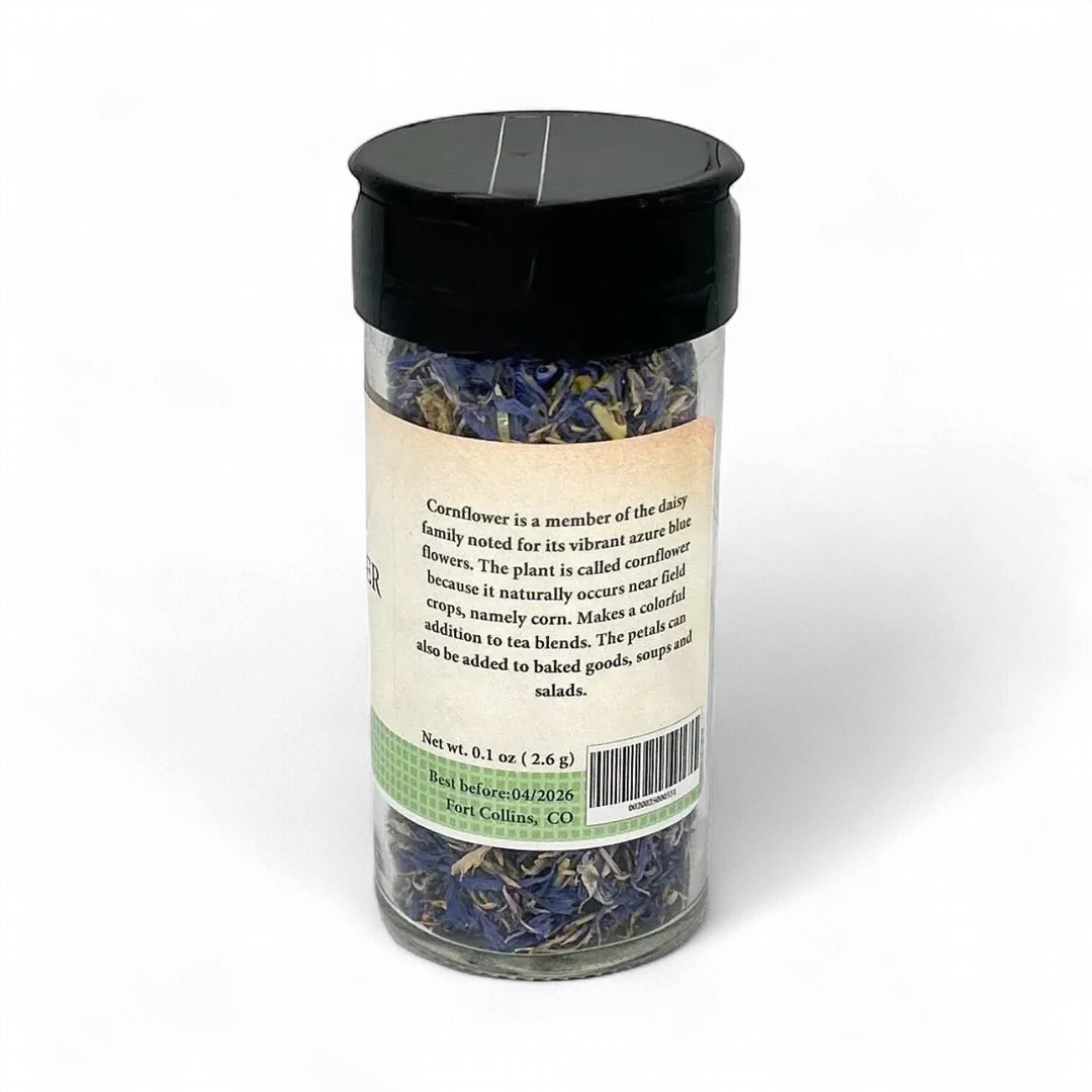 Cornflower Petals, Fresh Gourmet Floral Spice, Flower Petals - Case of 12 Jars
