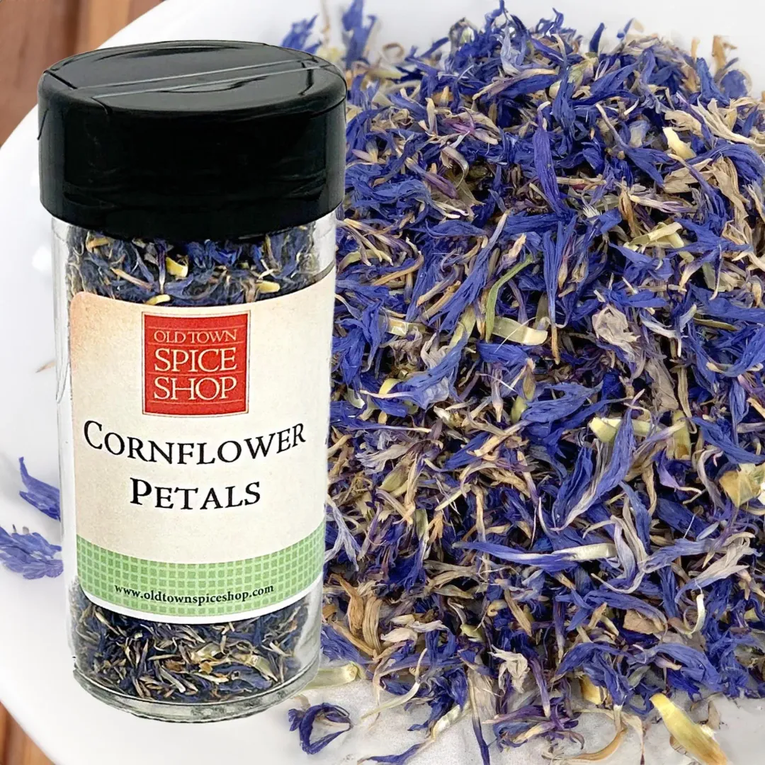 Cornflower Petals, Fresh Gourmet Floral Spice, Flower Petals - Case of 12 Jars