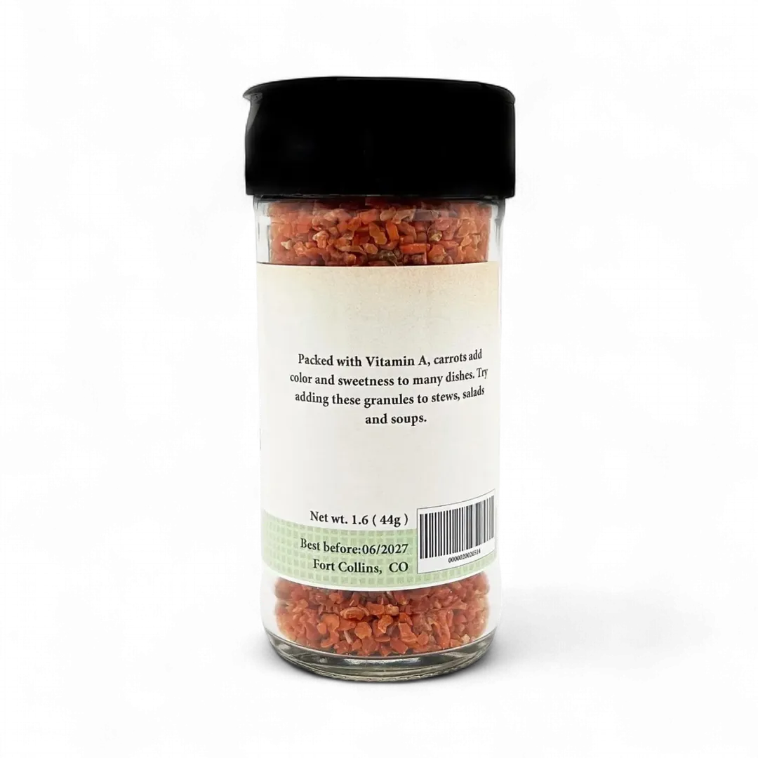 Carrot Granules, Fresh Gourmet Spice, Dried Carrot Granules - Case of 12 Jars