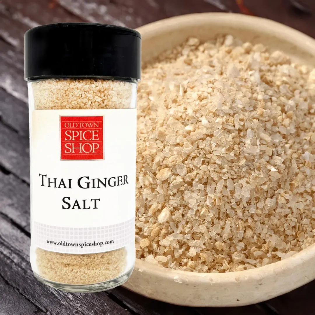 Thai Ginger Salt Gourmet Salt for Cooking, Cocktail Rimming Salt, Citrus Cocktail Salt - Case of 12 Jars