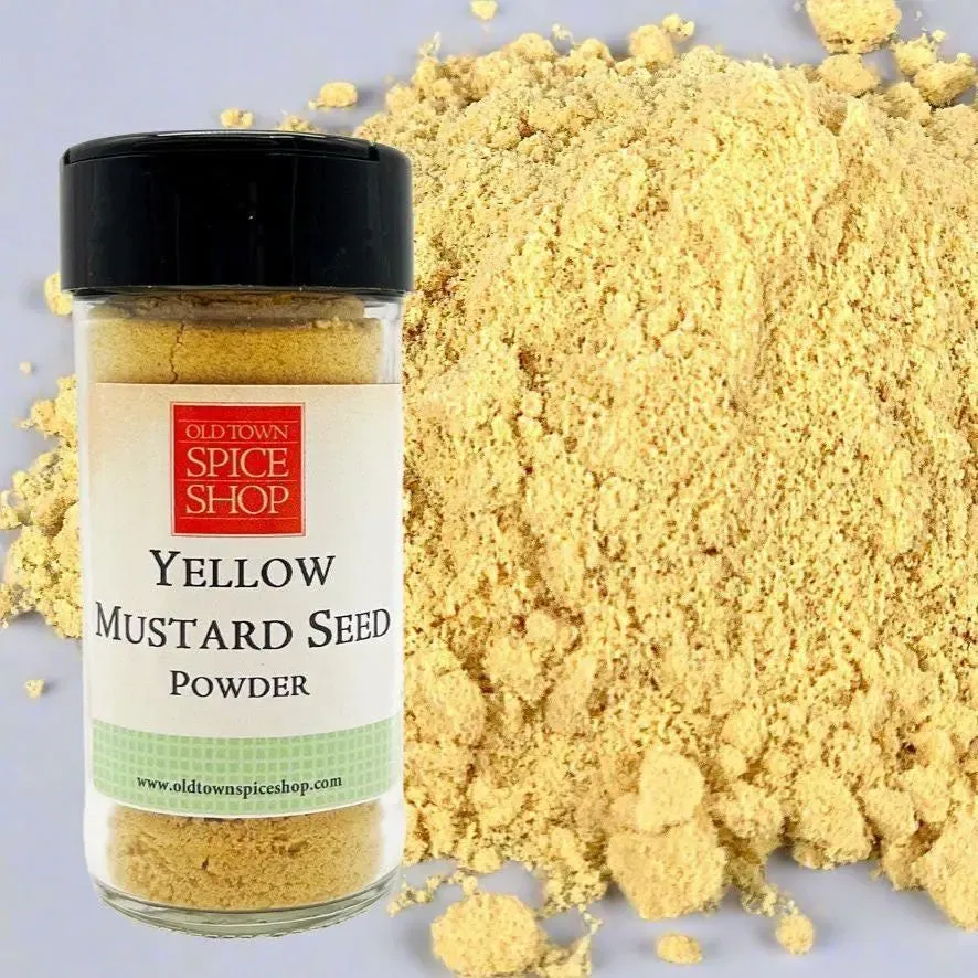 Yellow Mustard Seed Powder, Dried Ground Mustard Seed - Case of 12 Jars