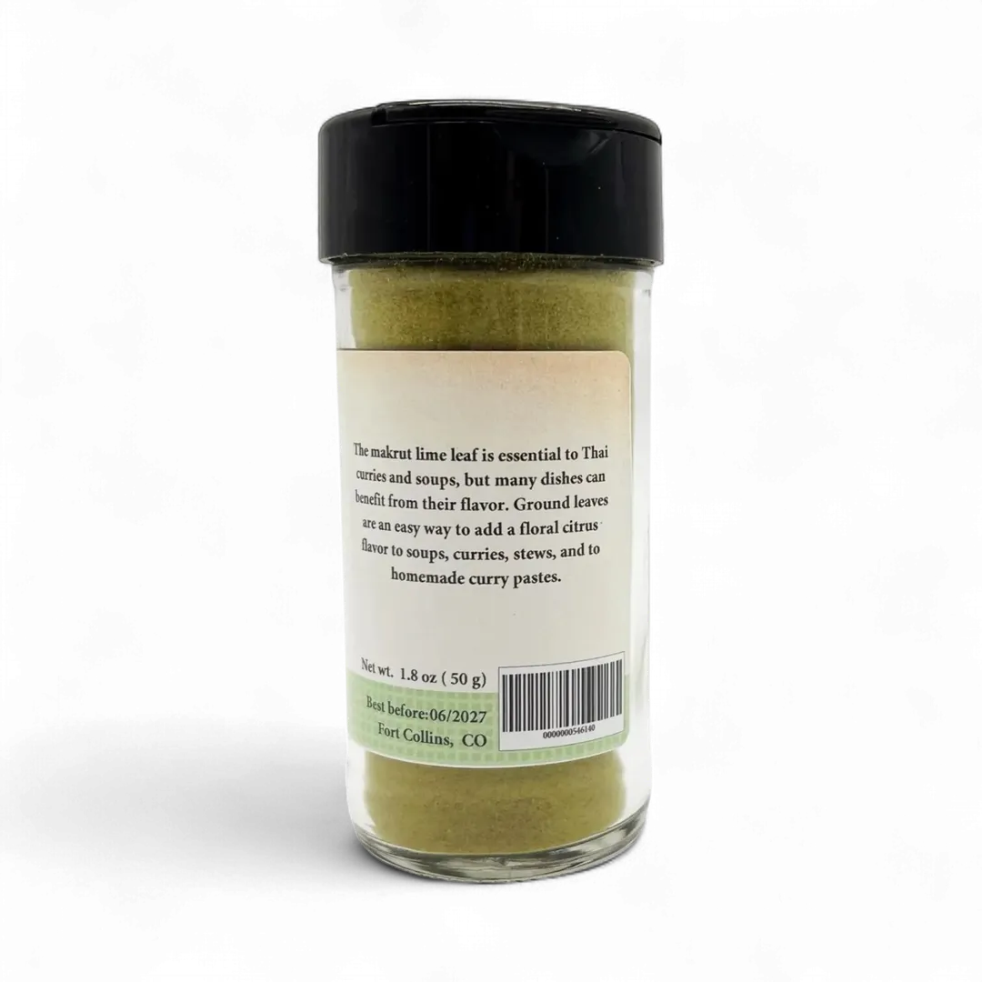 Makrut Lime Leaves, Ground, Gourmet Spices & Seasoning - Case of 12 Jars