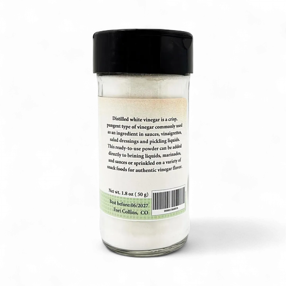 Distilled White Vinegar Powder, Fresh Gourmet Spice - Case of 12 Jars