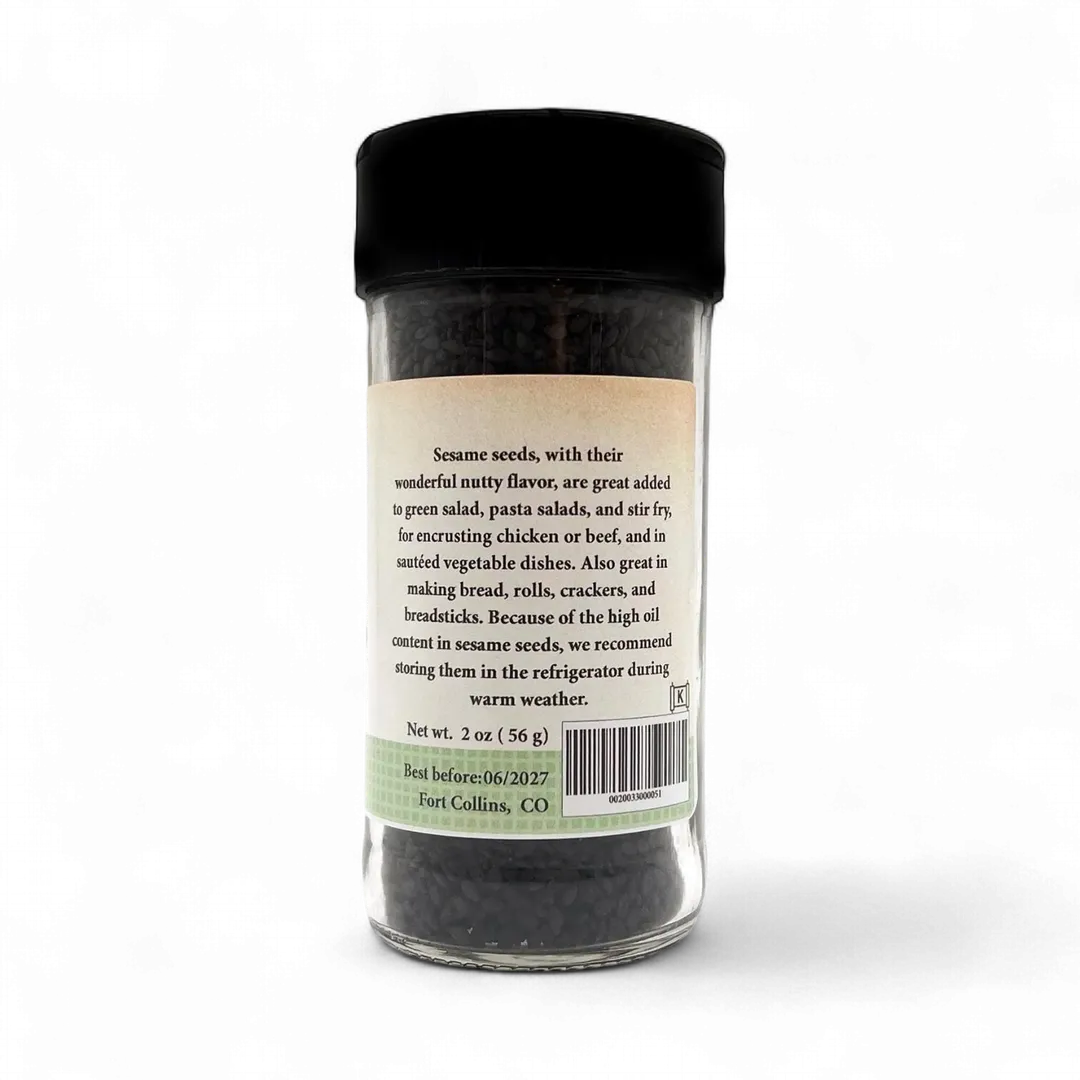 Black Sesame Seed, Fresh Gourmet Spice - Case of 12 Jars