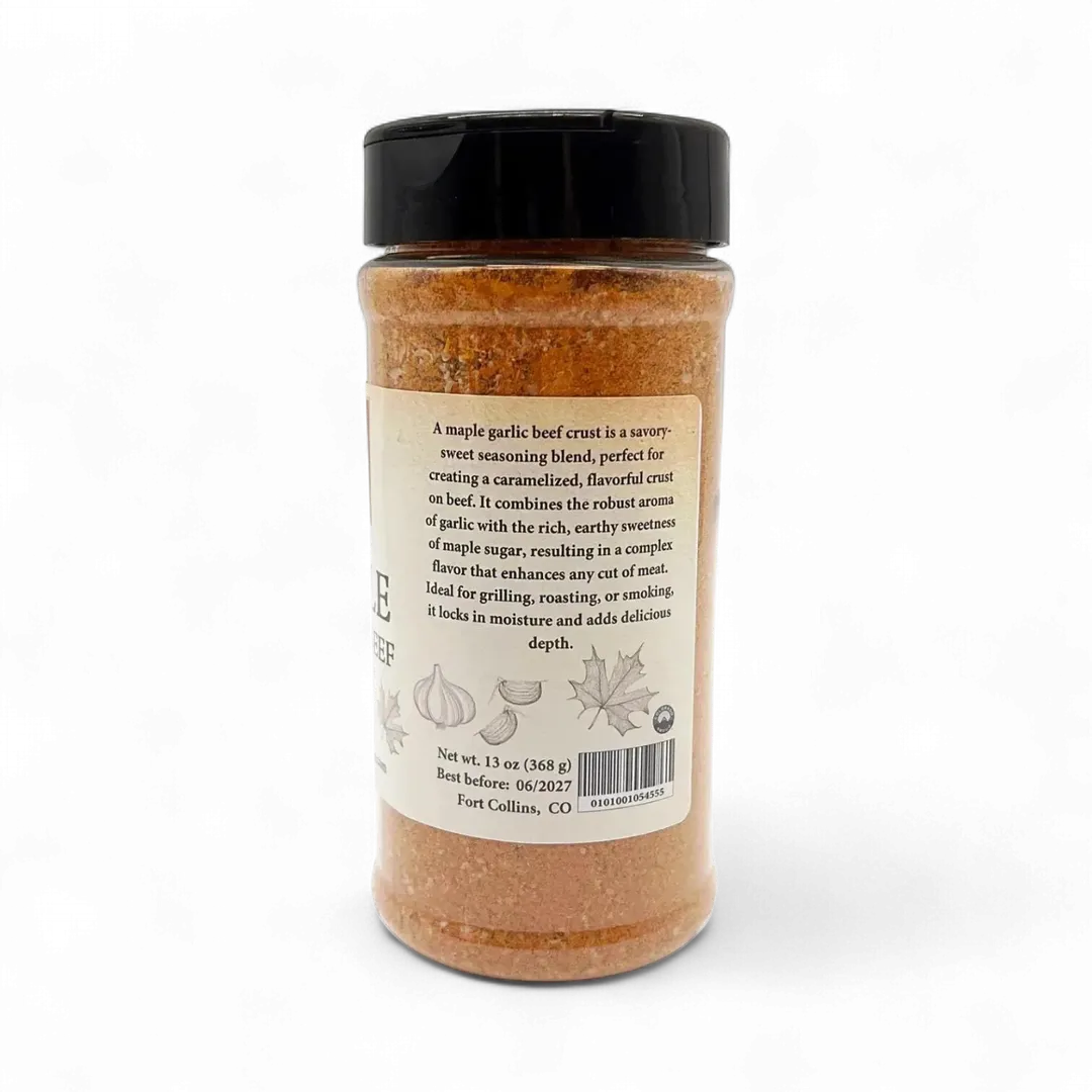 Maple Garlic Beef Crust, Gourmet Spices & Seasoning - Case of 12 Jars