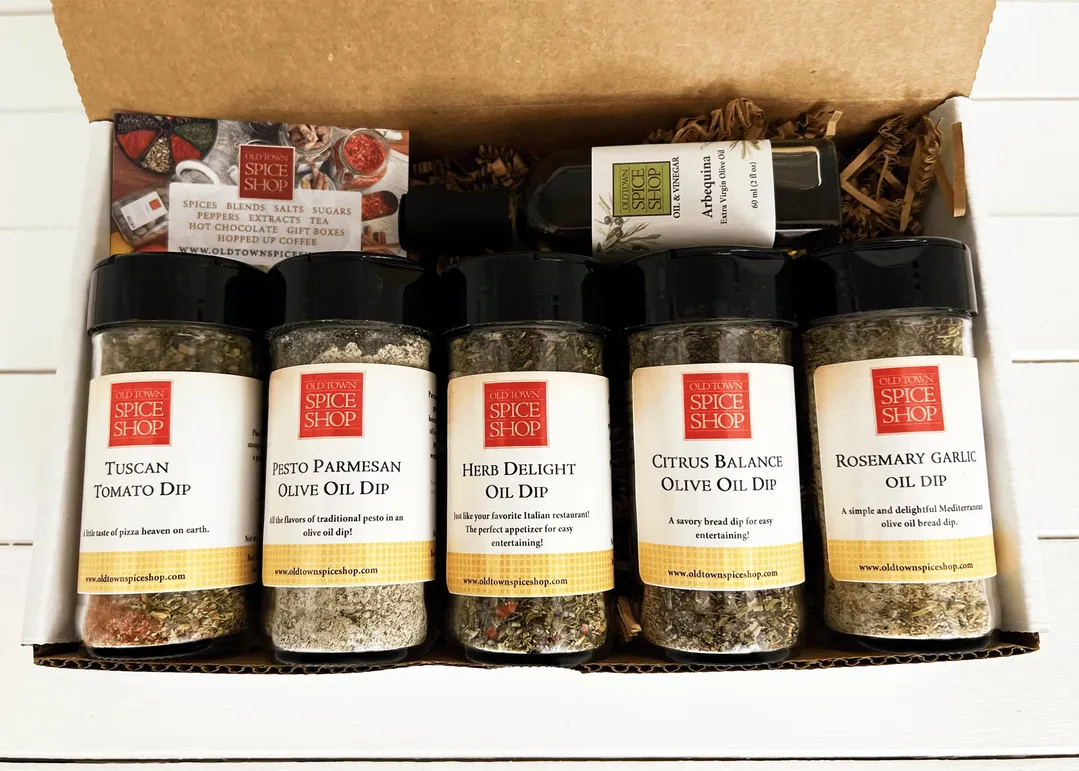 Olive Oil Dips Gift Box, Gourmet Spices & Seasoning Set