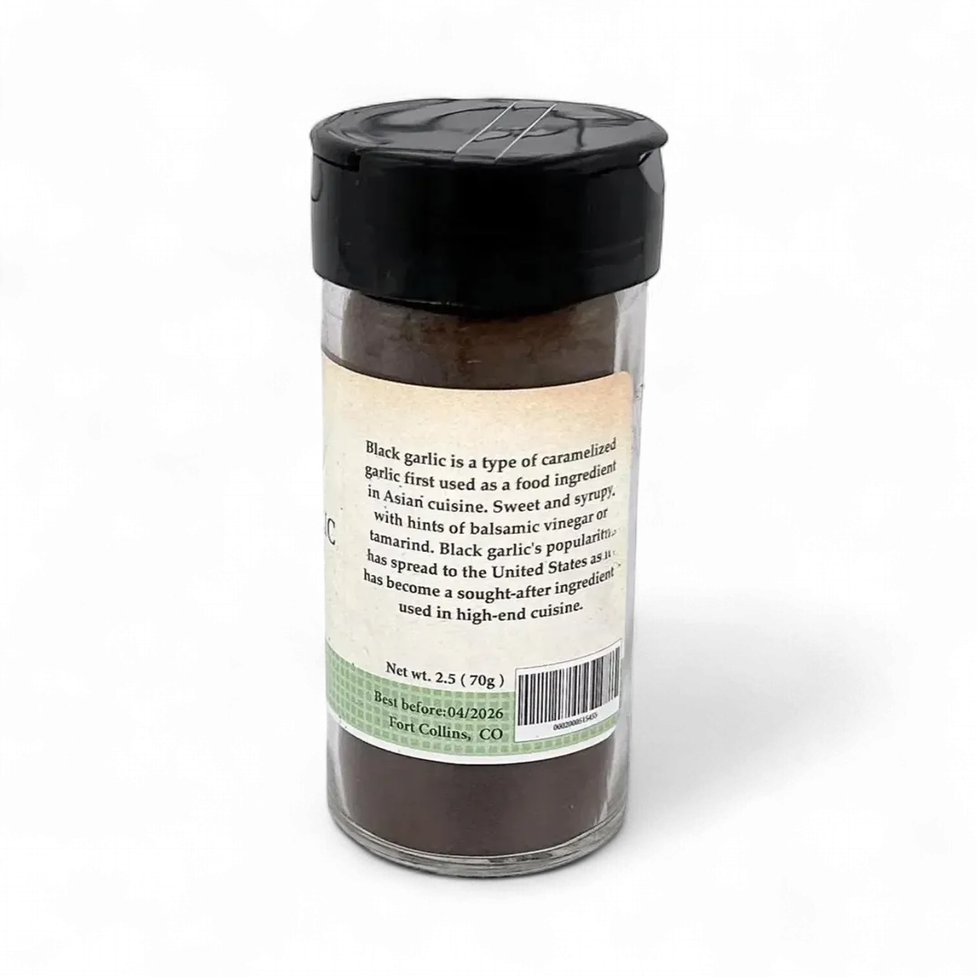 Black Garlic Powder, Umami Rich Seasoning Gourmet Cooking - Case of 12 Jars