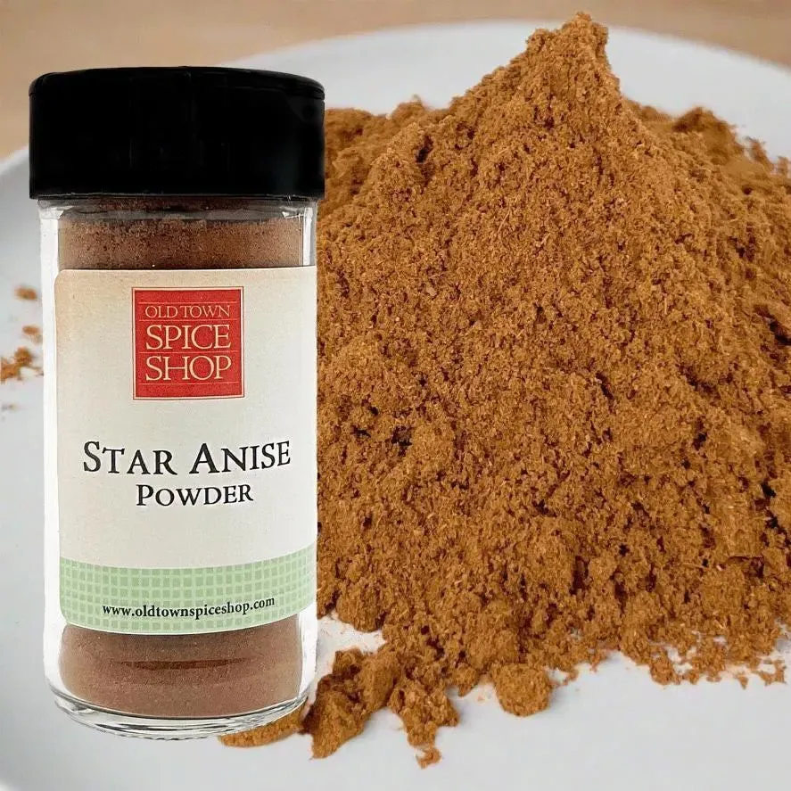 Star Anise Powder, Gourmet Dried Spices - Case of 12 Jars