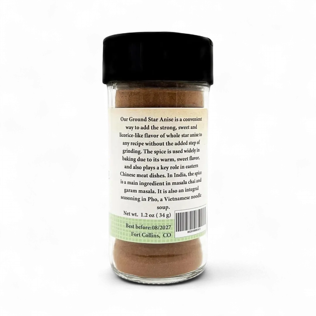 Star Anise Powder, Gourmet Dried Spices - Case of 12 Jars