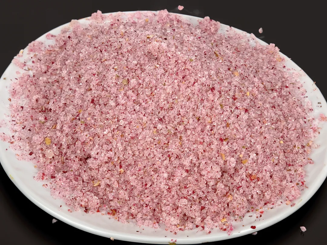 Rose Sugar, Gourmet Sugar for Baking, Rimming Sugar for Cocktails, Coffee and Tea - Case of 12 Jars