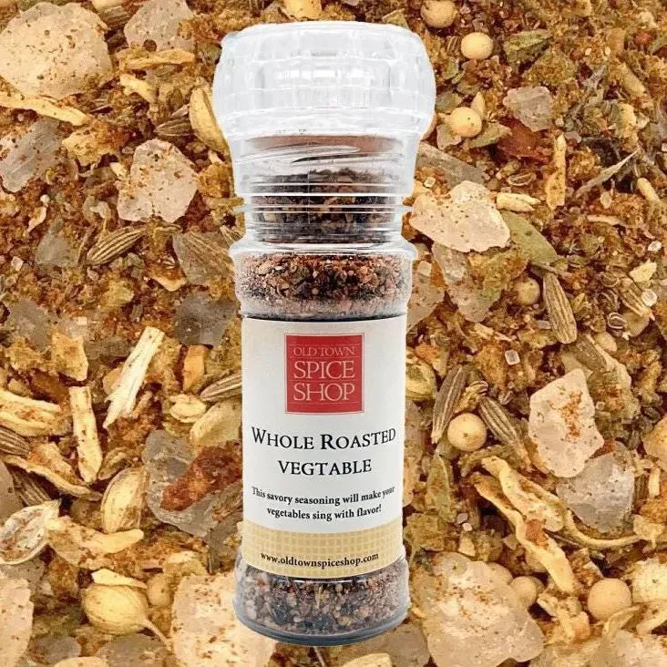 Roasted Vegetable Seasoning, Whole, All-Purpose Seasoning - Case of 12 Grinder Jars