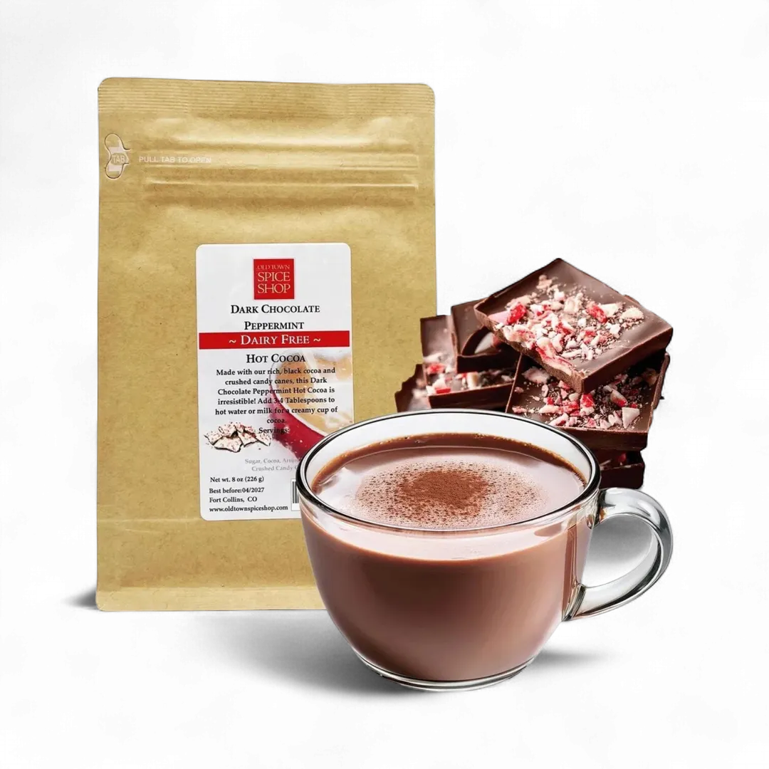 Dairy-Free Dark Chocolate Peppermint, Hot Chocolate Powder